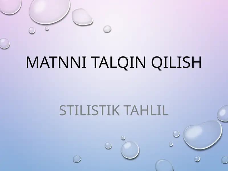 Matnni talqin qilish