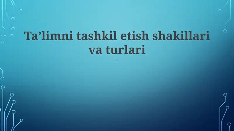 Norasmiy ta'lim
