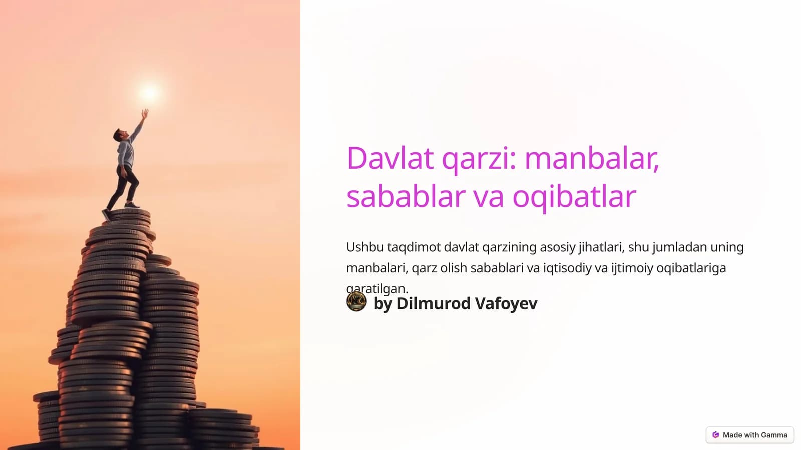 Davlat qarzi: manbalar, sabablar va oqibatlar