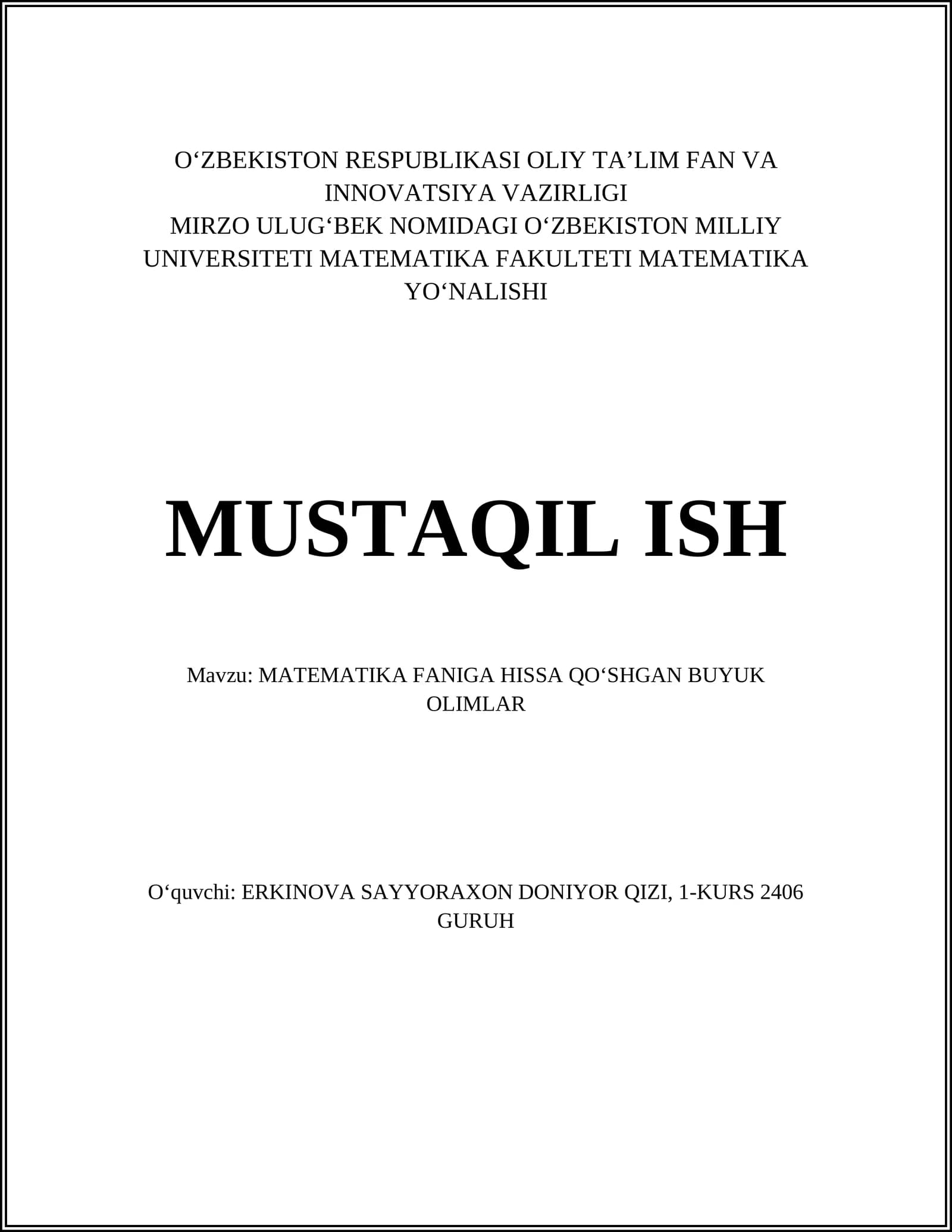 ARXIMED, MUAMMOSI, HISOB