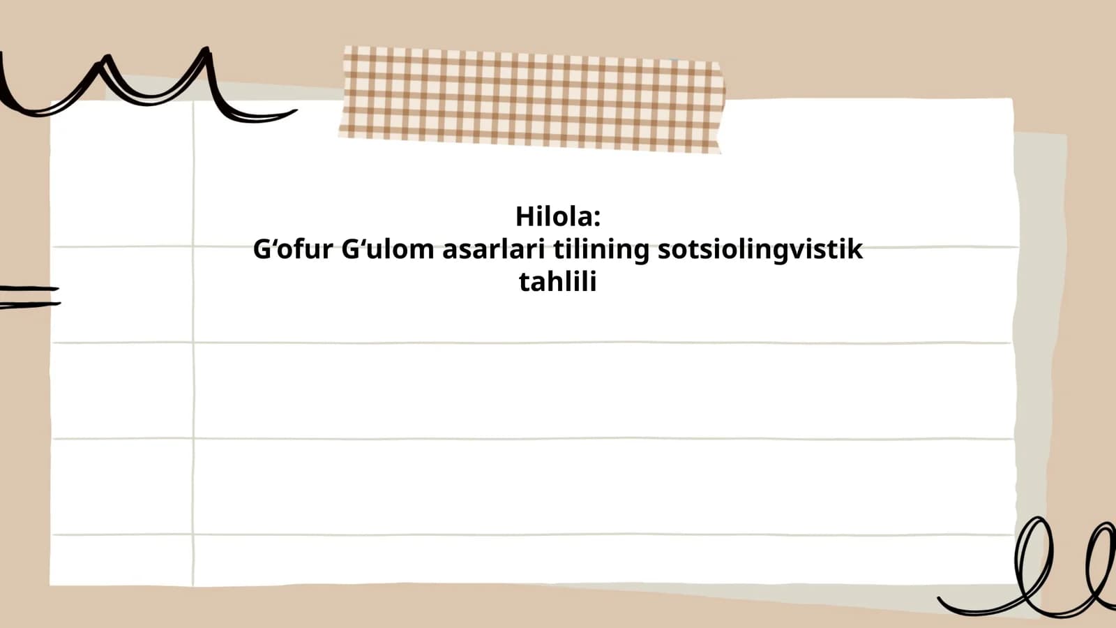 Hilola: G‘ofur G‘ulom asarlari tilining sotsiolingvistik tahlili