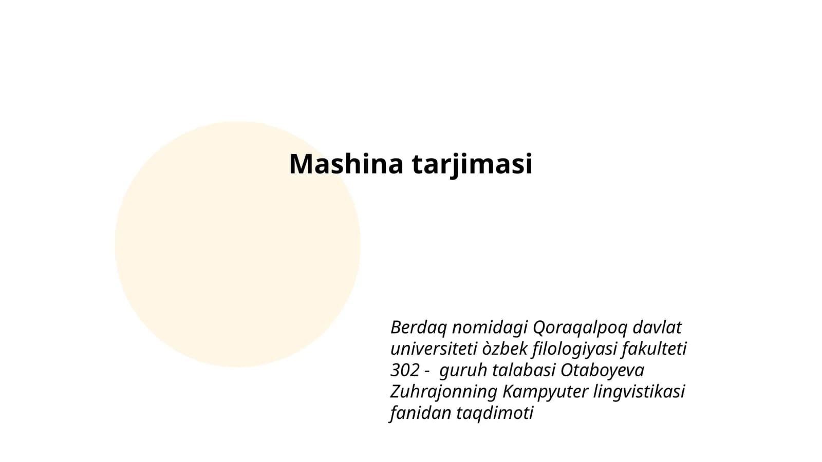 Mashina tarjimasi