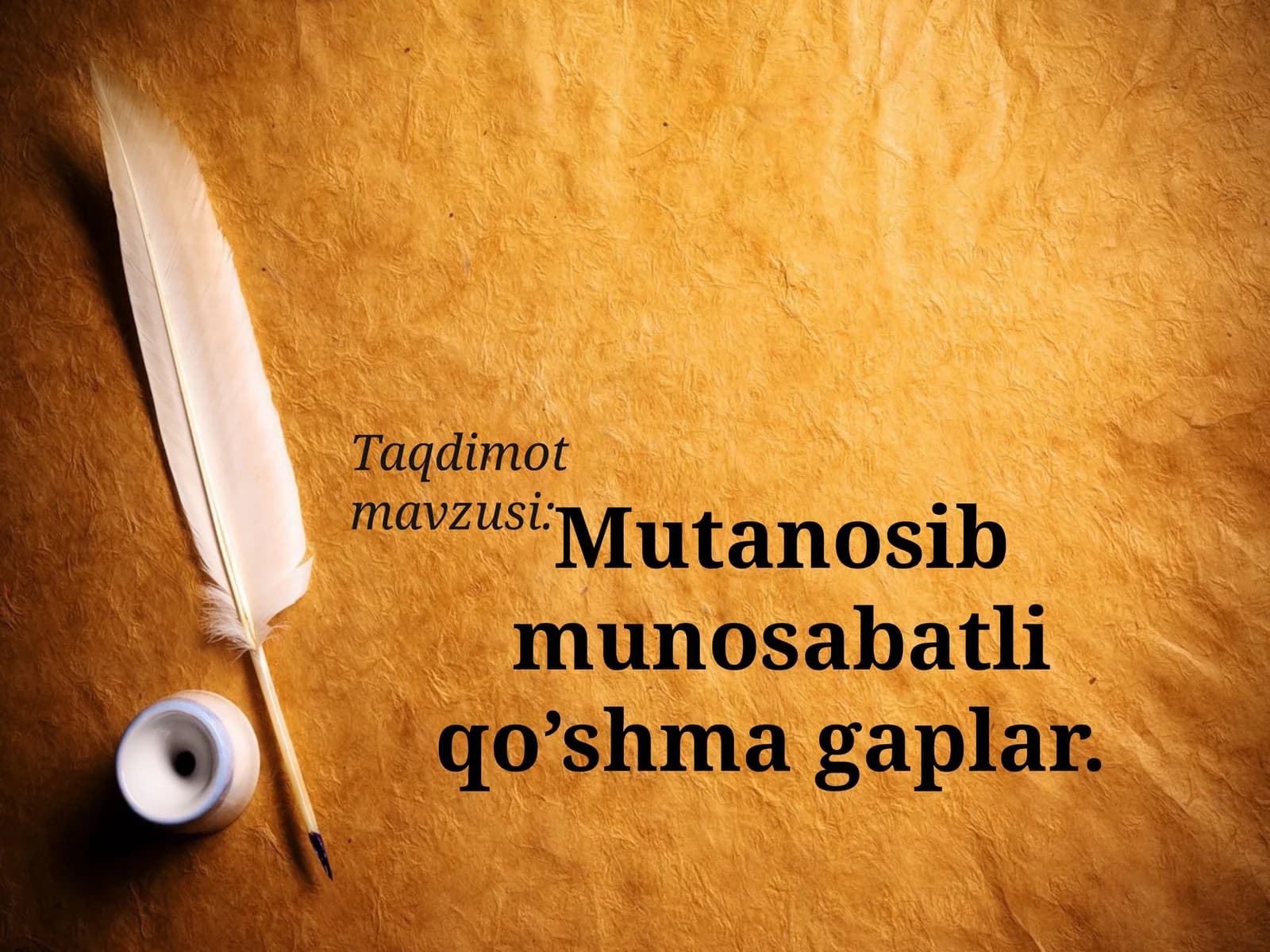 Mutanosib munosabatli qo’shma gaplar.