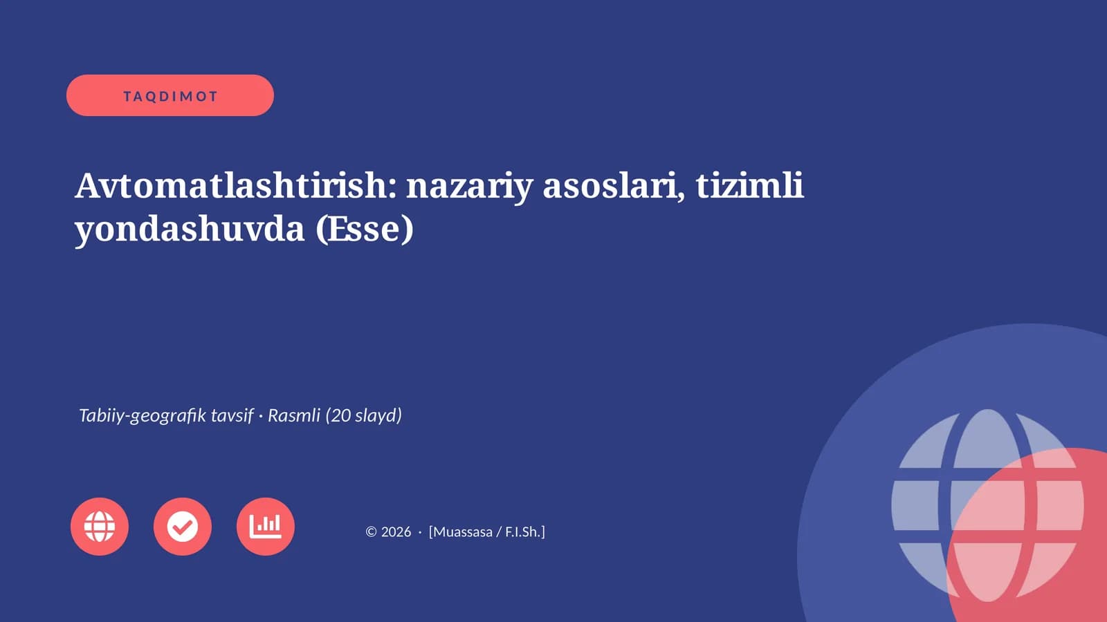 Avtomatlashtirish: nazariy asoslari, tizimli yondashuvda (Esse)