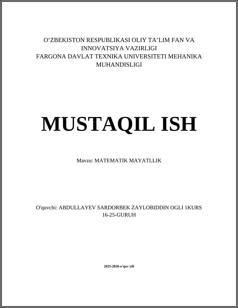 Matematik Mayatllik