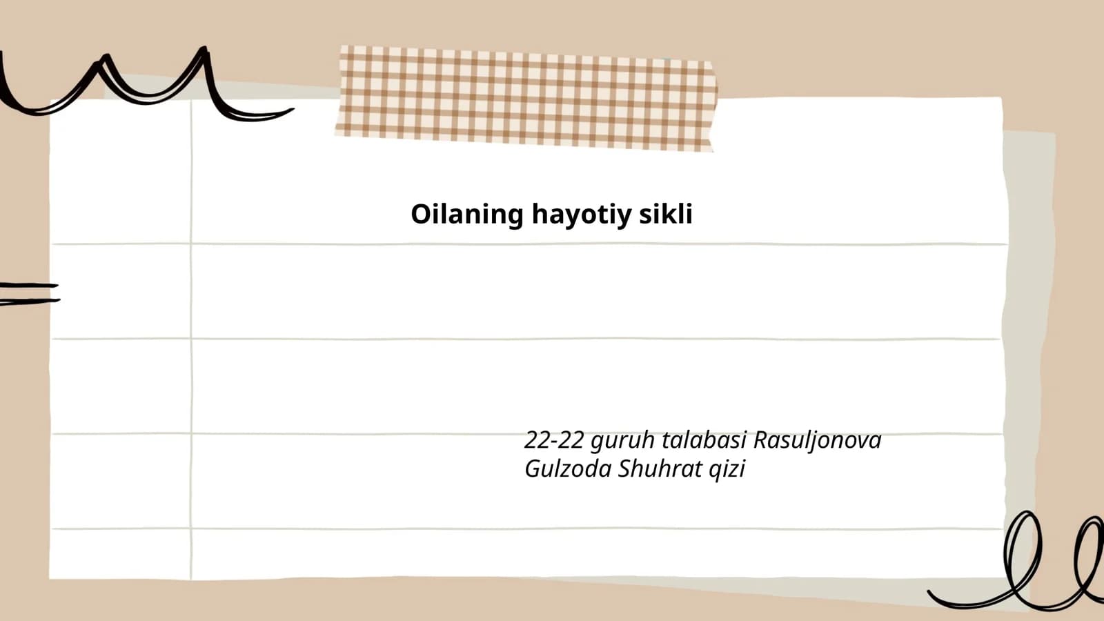Oilaning hayotiy sikli