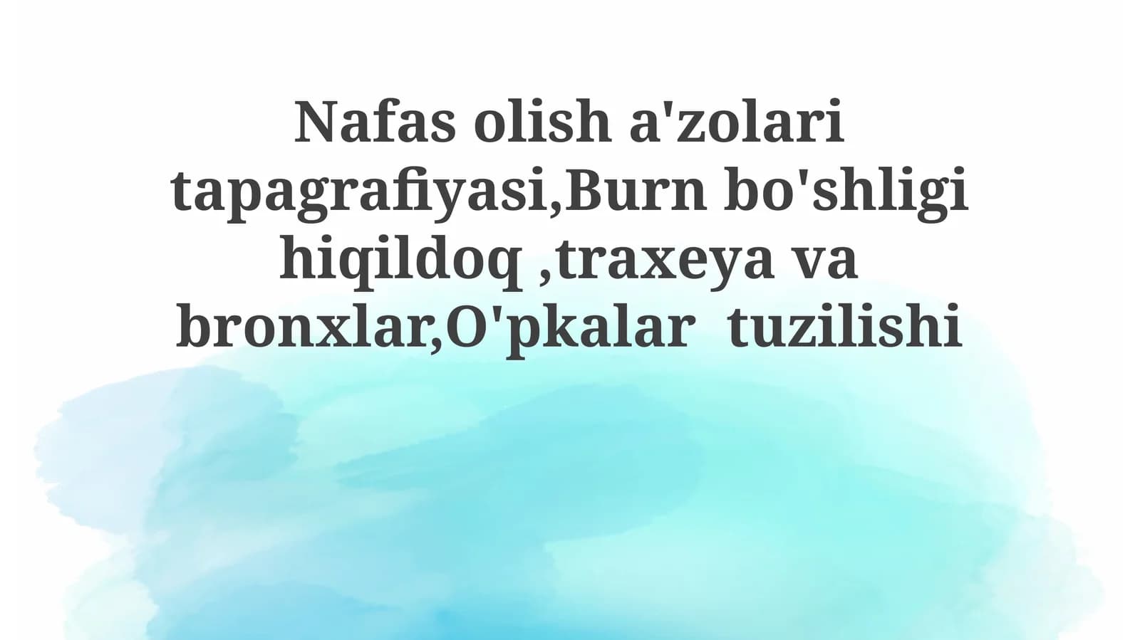 Nafas olish organlarining topografiyasi