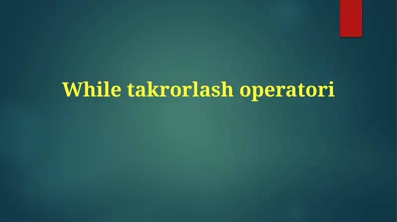 While takrorlash operatori