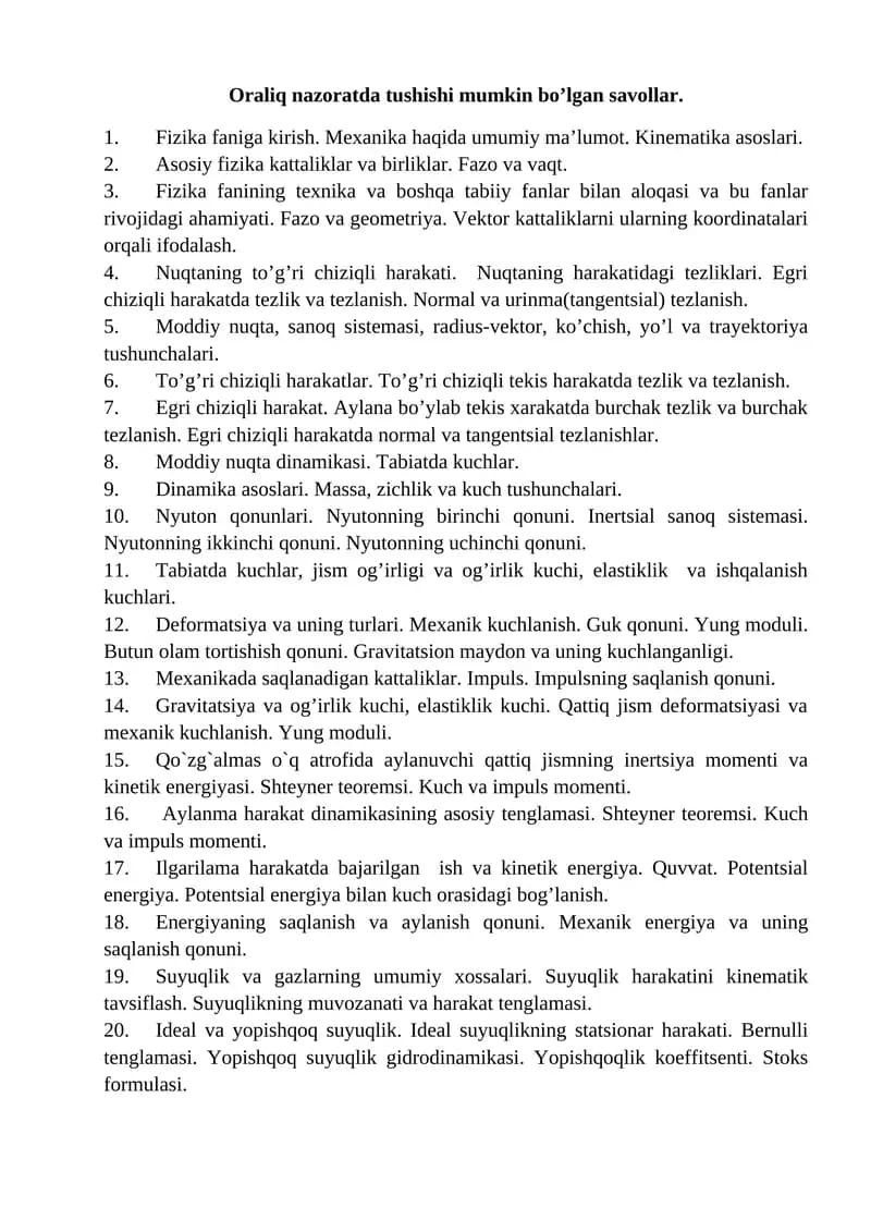 Fizika fanidan elektron darslar