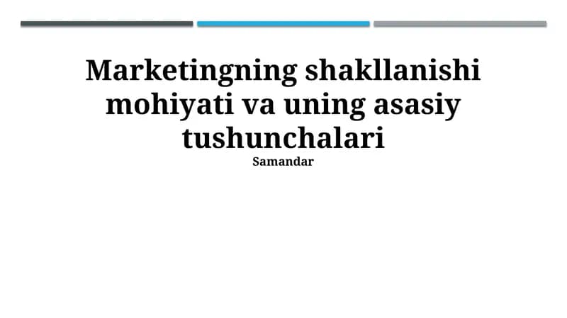 Marketing rejalashtirish va strategiyasi