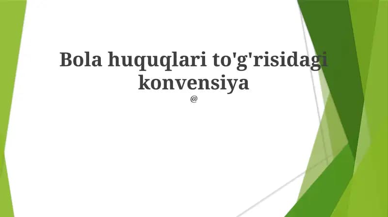 Bolalar Huquqlari Konvensiyasi