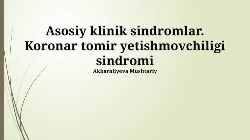 Koronar Arteriya Yetarliligi Sindromi