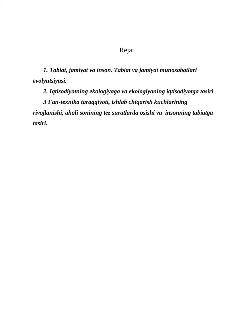 Tabiat va jamiyat munosabatlari evolyutsiyasi