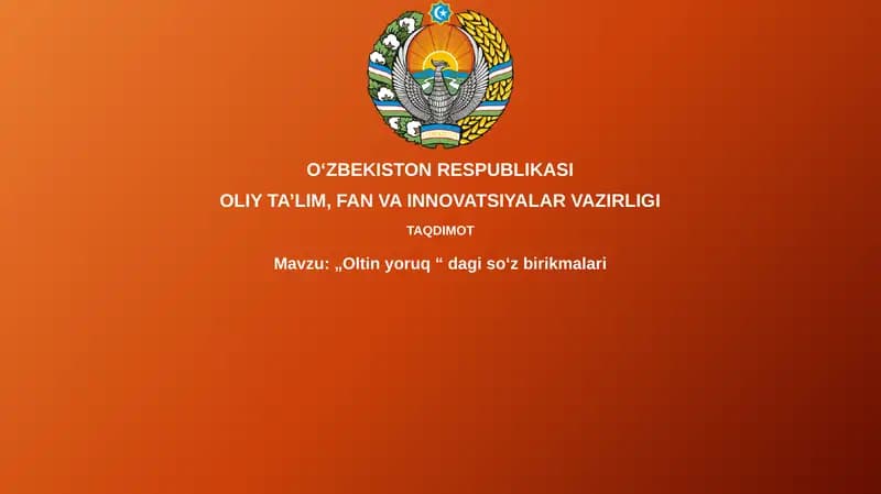 Oltin yoruq dagi so'z birikmalari