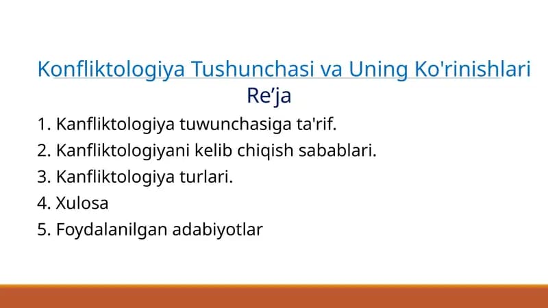 Konfliktologiya Tushunchasi va Uning Ko'rinishlari
