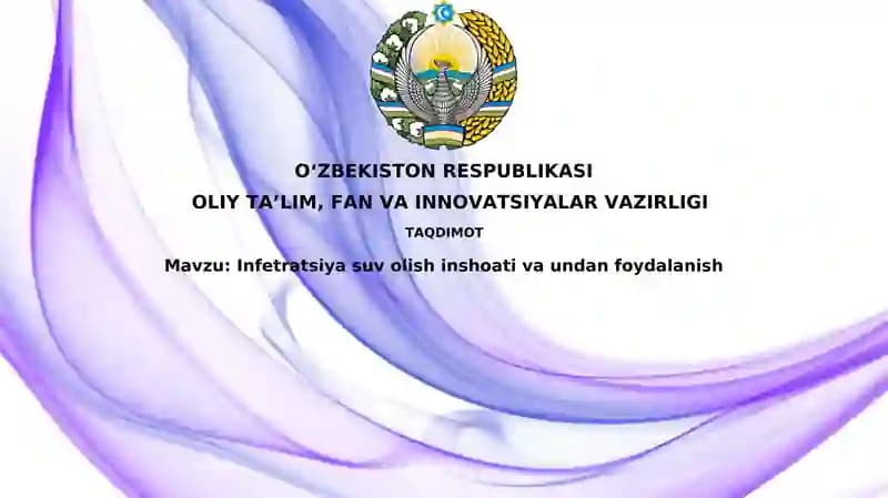 Infiltratsiya suv qabul qilish inshootlari