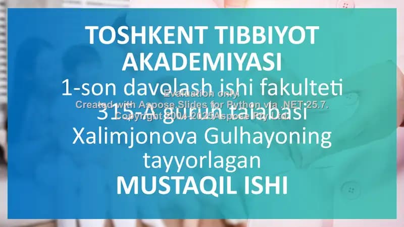 Anafilaksi va unidavolash