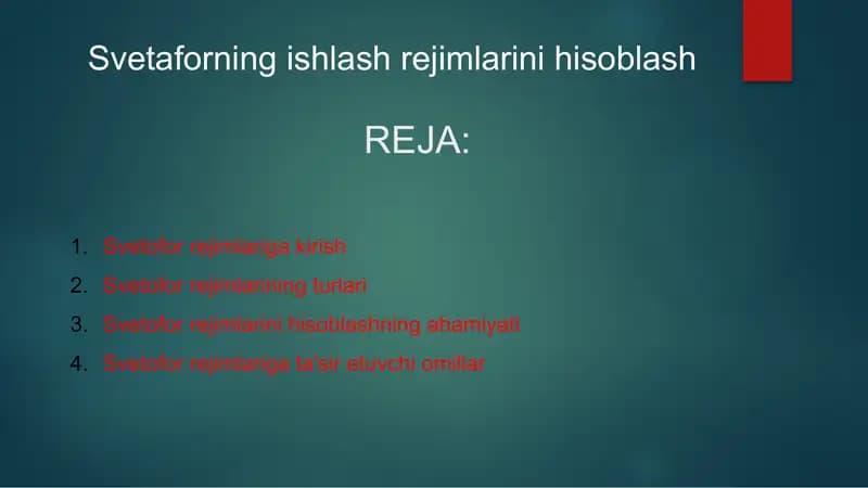 Svetaforning ishlash rejimlari