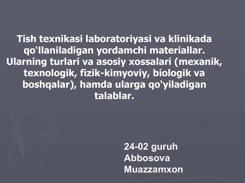 Yordamchi materiallar