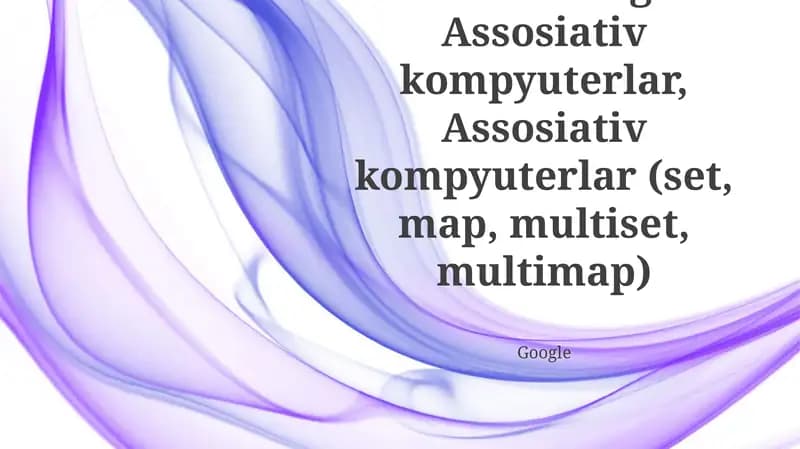 Assotsiativ Kompyuterlar: Umumiy Ma'lumot