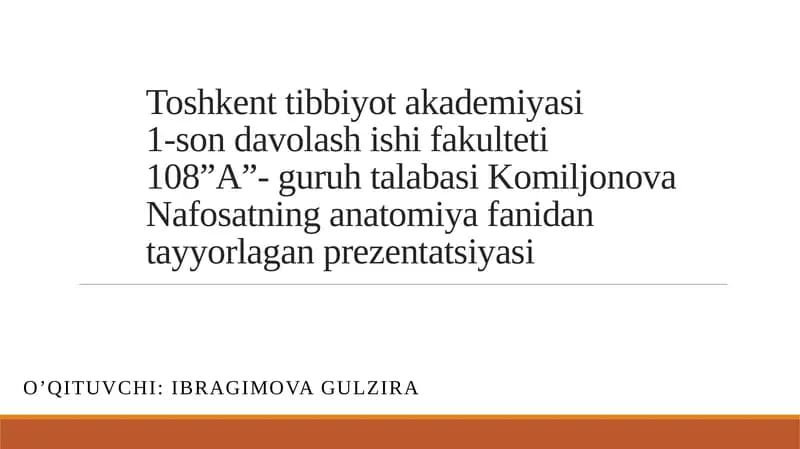 Nafosatning anatomiyafanidantayyorlagan prezentatsiya