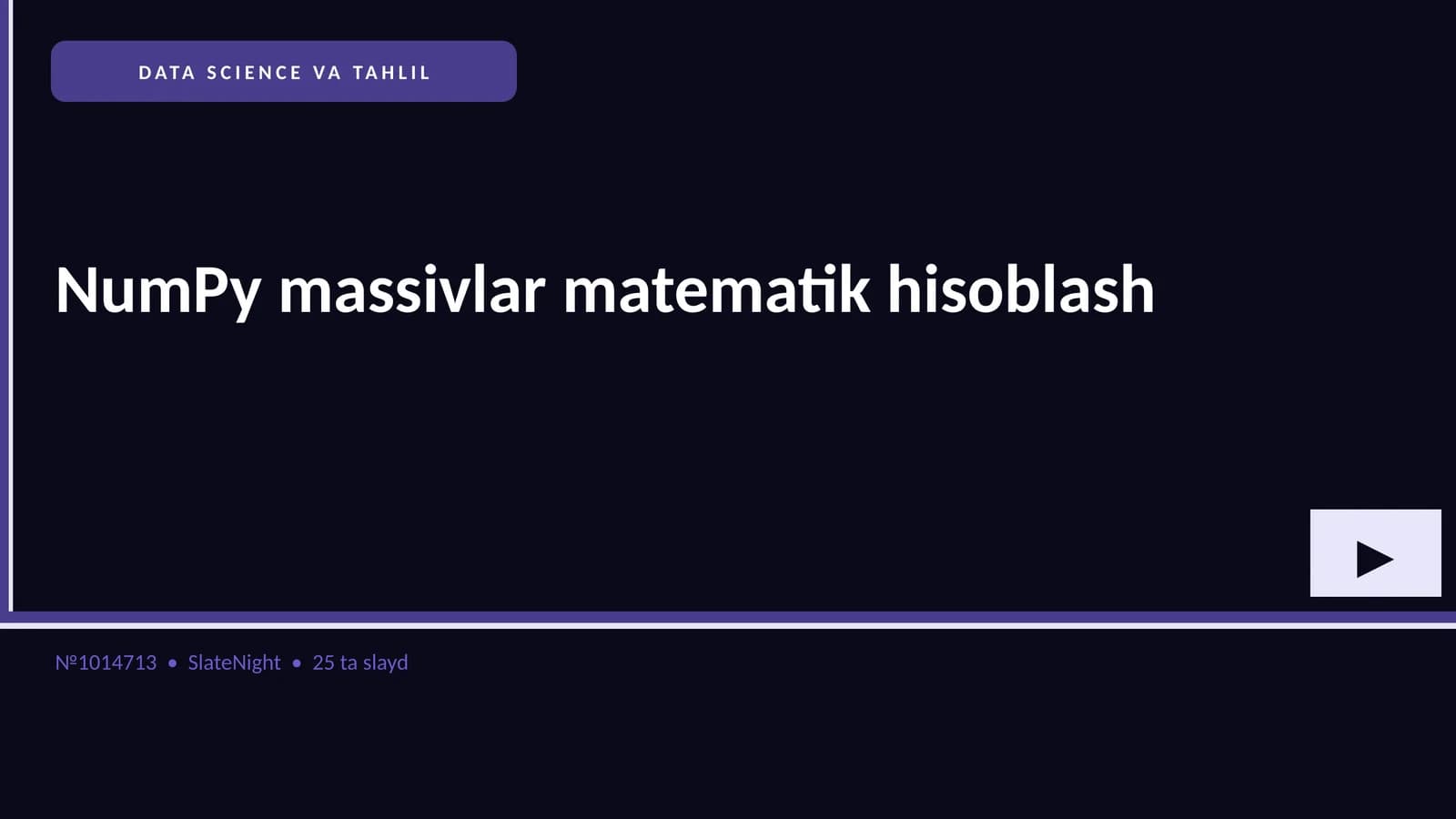 NumPy massivlar matematik hisoblash