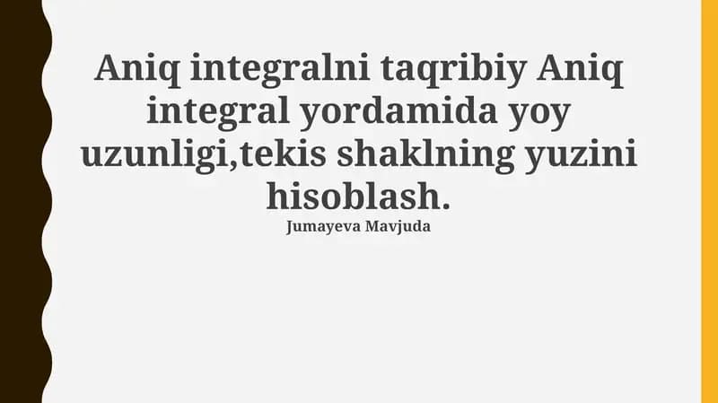 Aniq integralni taqribiy