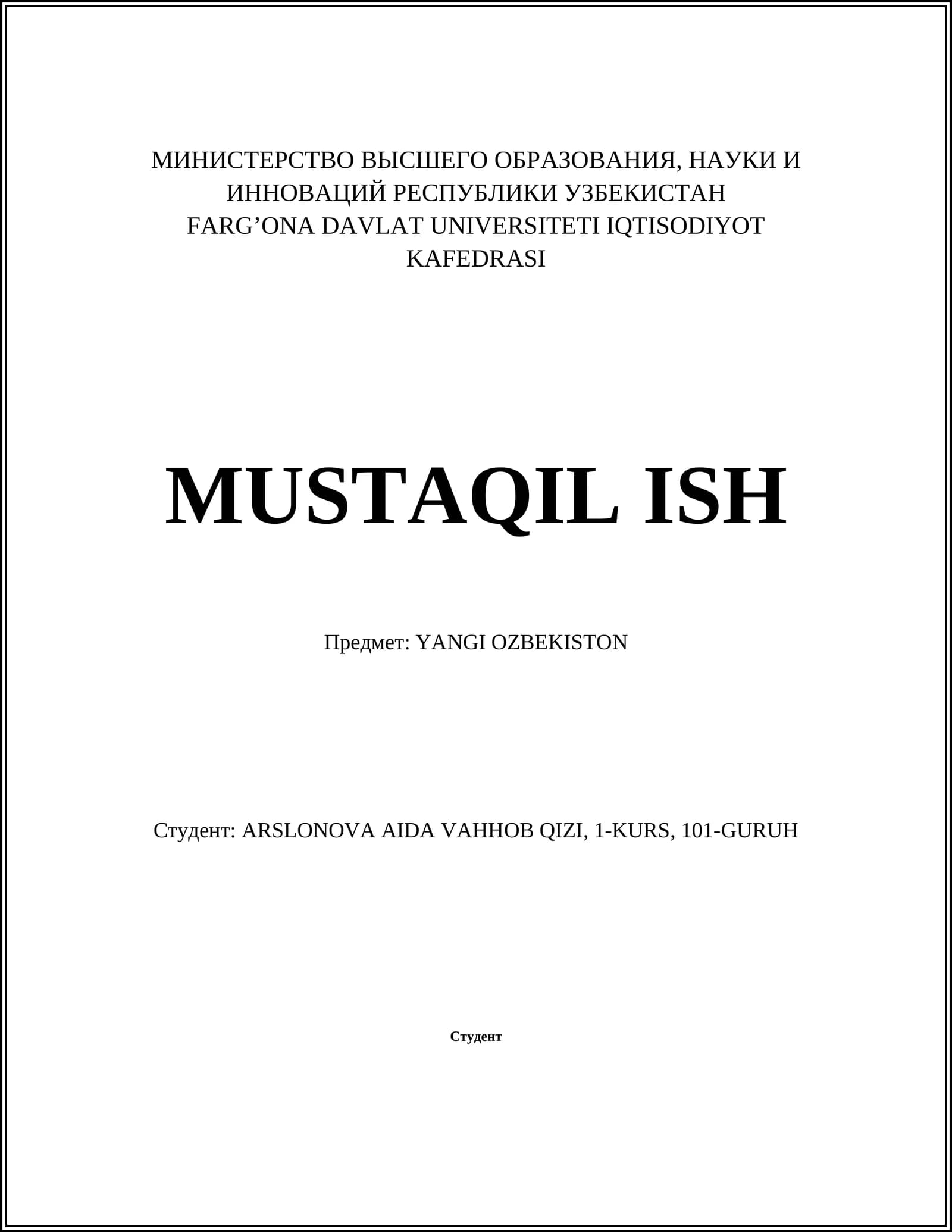 YANGI OZBEKISTON