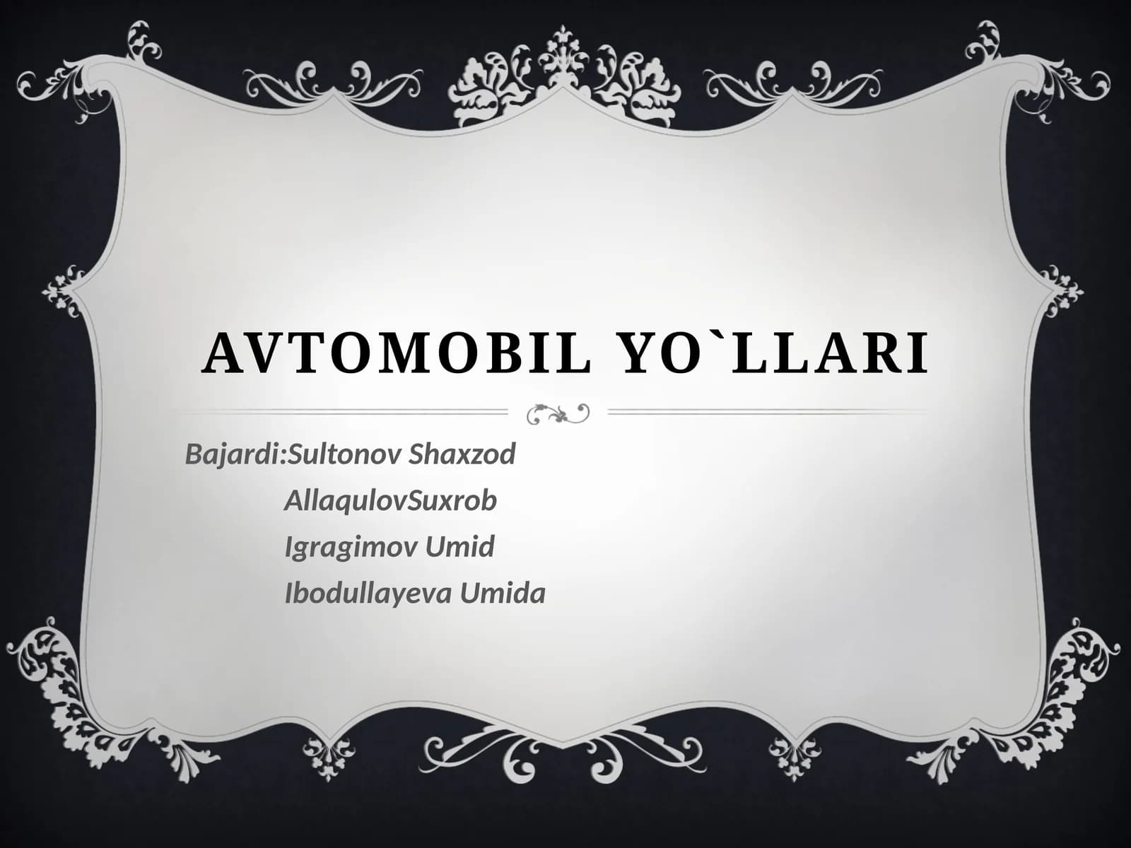 Avtomobilyo`llari