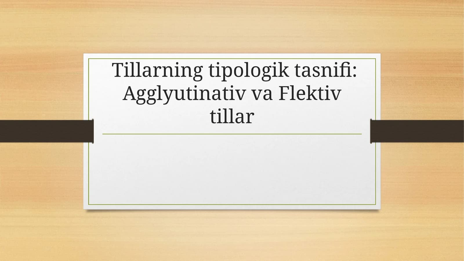 Morfologik tasnif haqida tushuncha