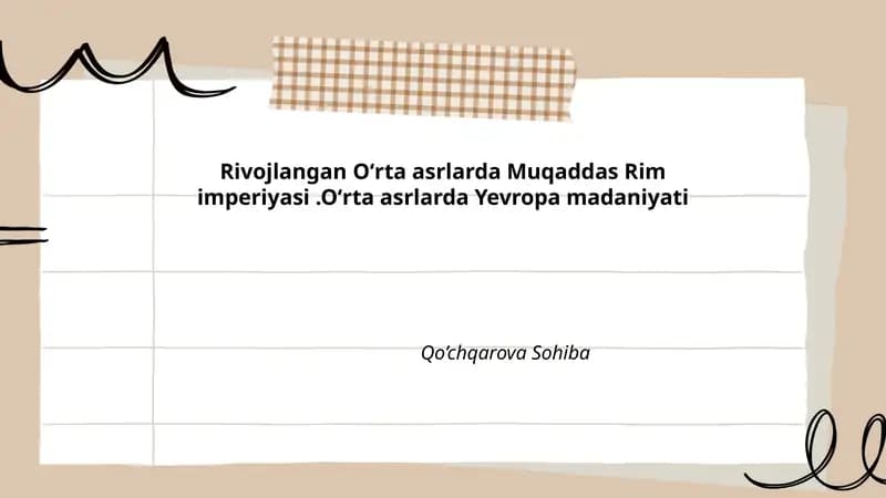 Muqaddas Rim imperiyasi va Yevropa madaniyati