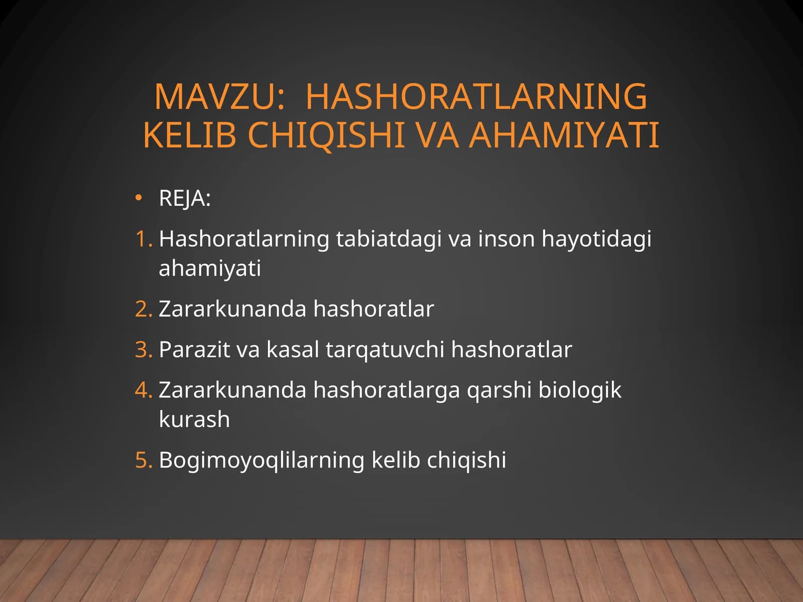 HASHORATLARNING KELIB CHIQISHI VA AHAMIYATI