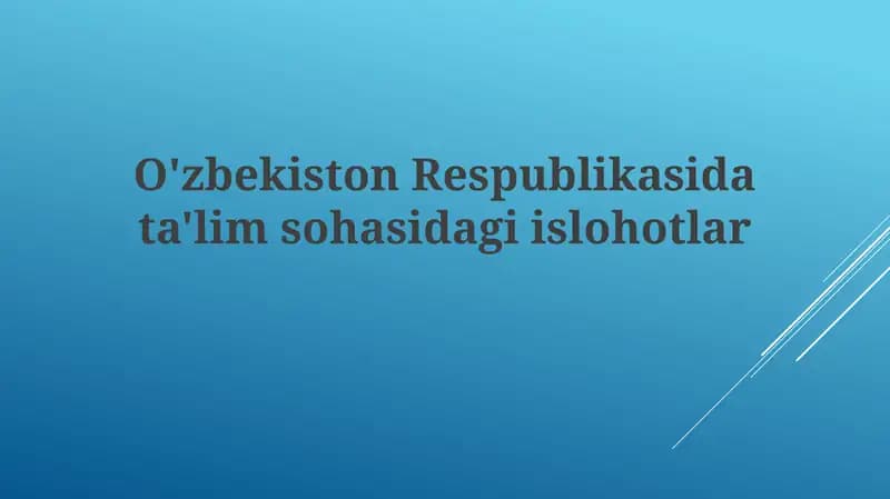 O'qituvchilarni tayyorlash va malakasini oshirish