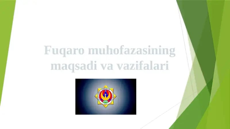 Fuqaro muhofazasining maqsadi va vazifalari