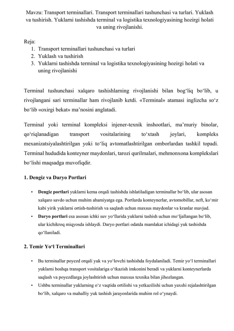 Transport terminallari