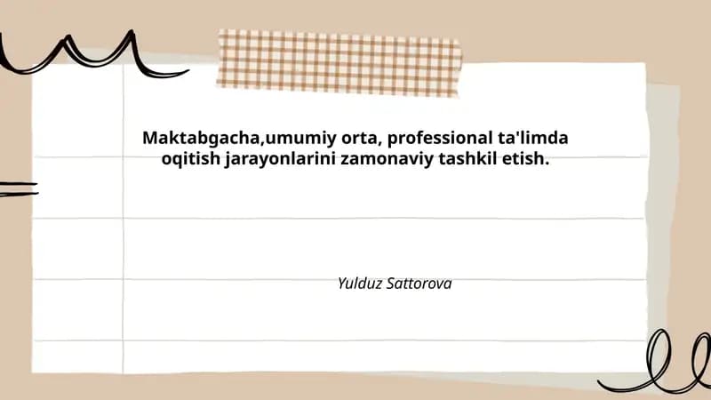 Maktabgacha ta'limda o'yin asosida zamonaviy o'qitish texnologiyalari