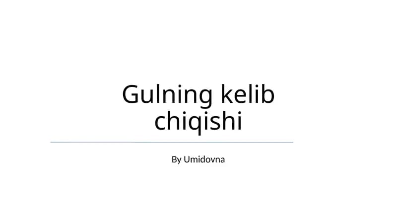 Gulning kelib chiqishi