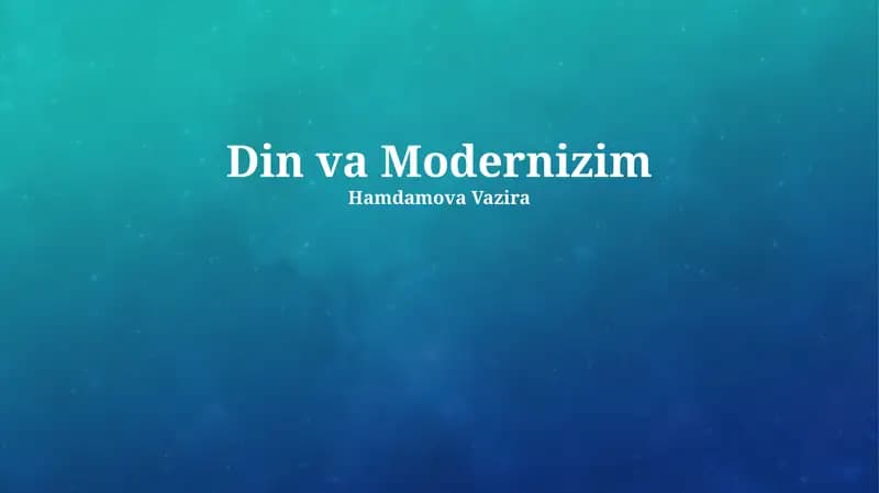 Modernizatsiya tarixi va asosiy yo'nalishlari