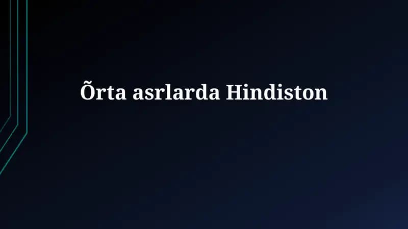 O'rta asrlarda Hindiston: Siyosat, Iqtisodiyot va Jamiyat