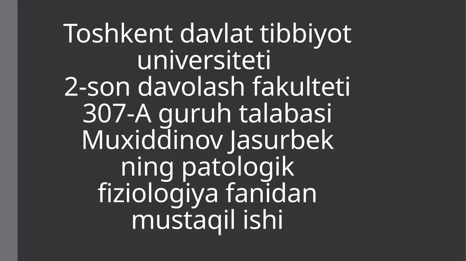 Patologik fiziologiya fanidan mustaqilishi - Ekstremal holatlar patofiziologiyasi