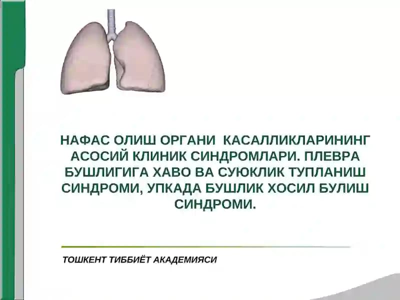 Плевра Бушлигига Хаво ва Суюклик Тупланиш Синдоми