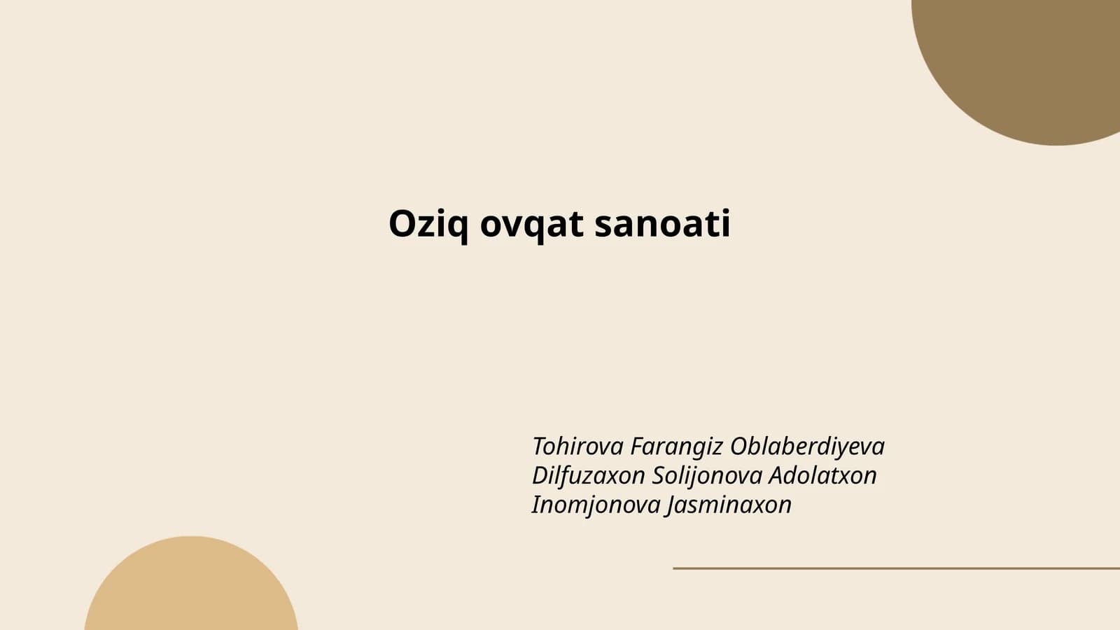 Oziq ovqat sanoati