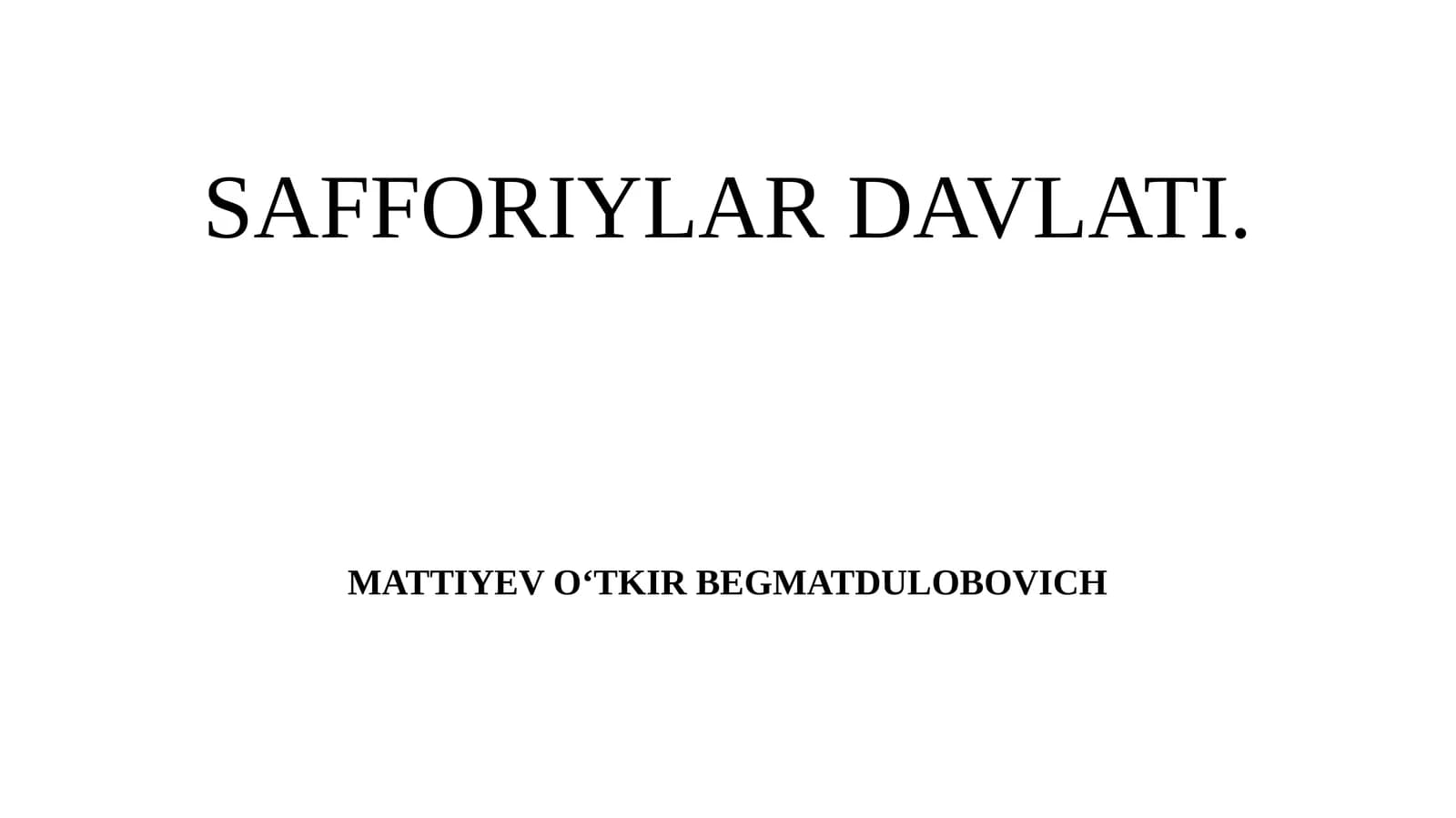 SAFFORIYLAR DAVLATI