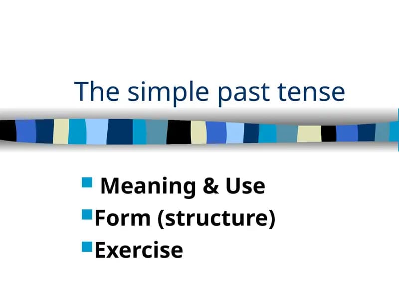 The Simple Past Tense