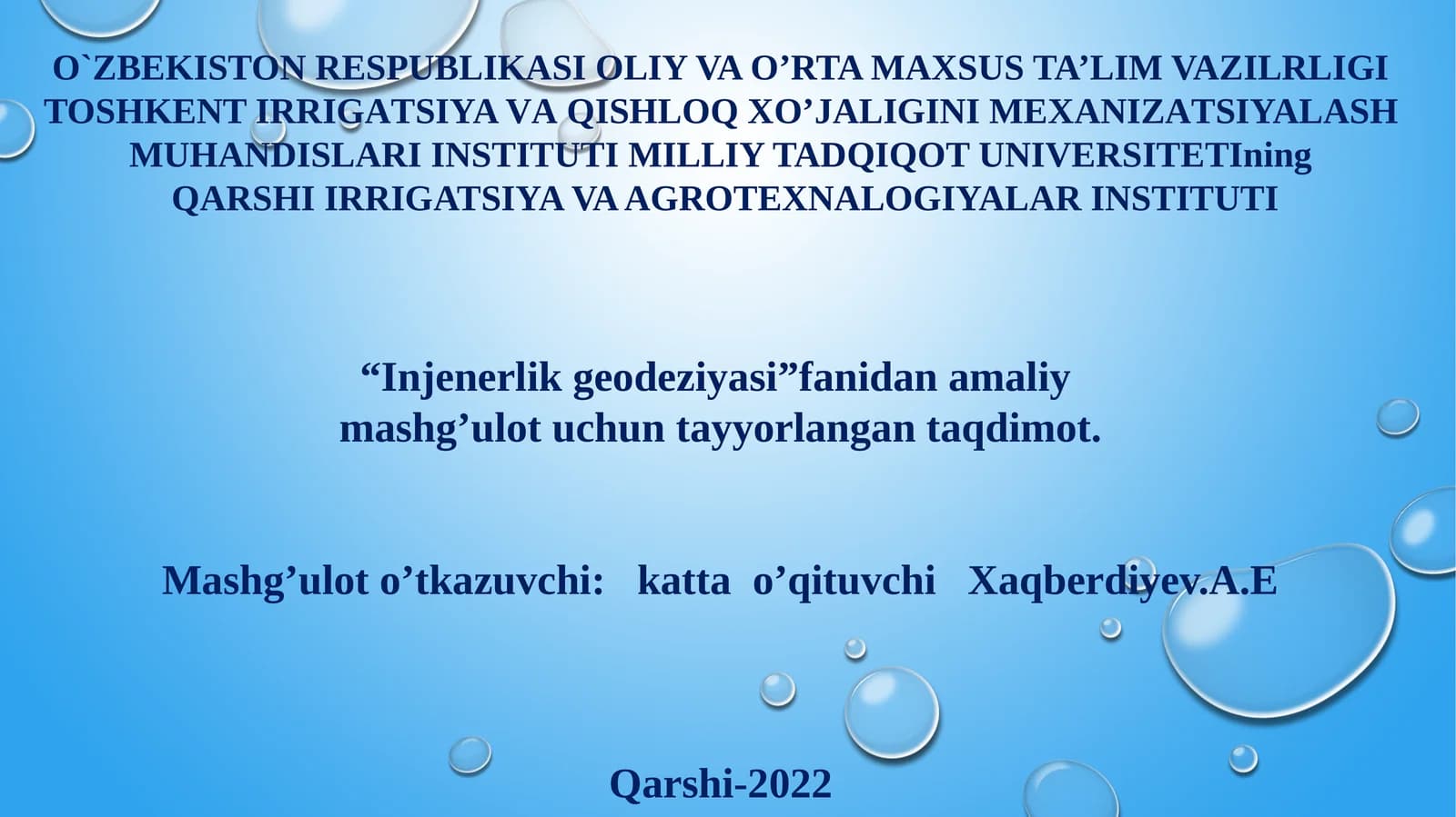 Gorizontal va vertikal burchaklarni o’lchash. Teodolitlarning tuzilishi va ularni tekshirish. Karta va planlarda relyefni tasvirlash. Analitik va grafikus usulda gorizontallarni o’tkazish