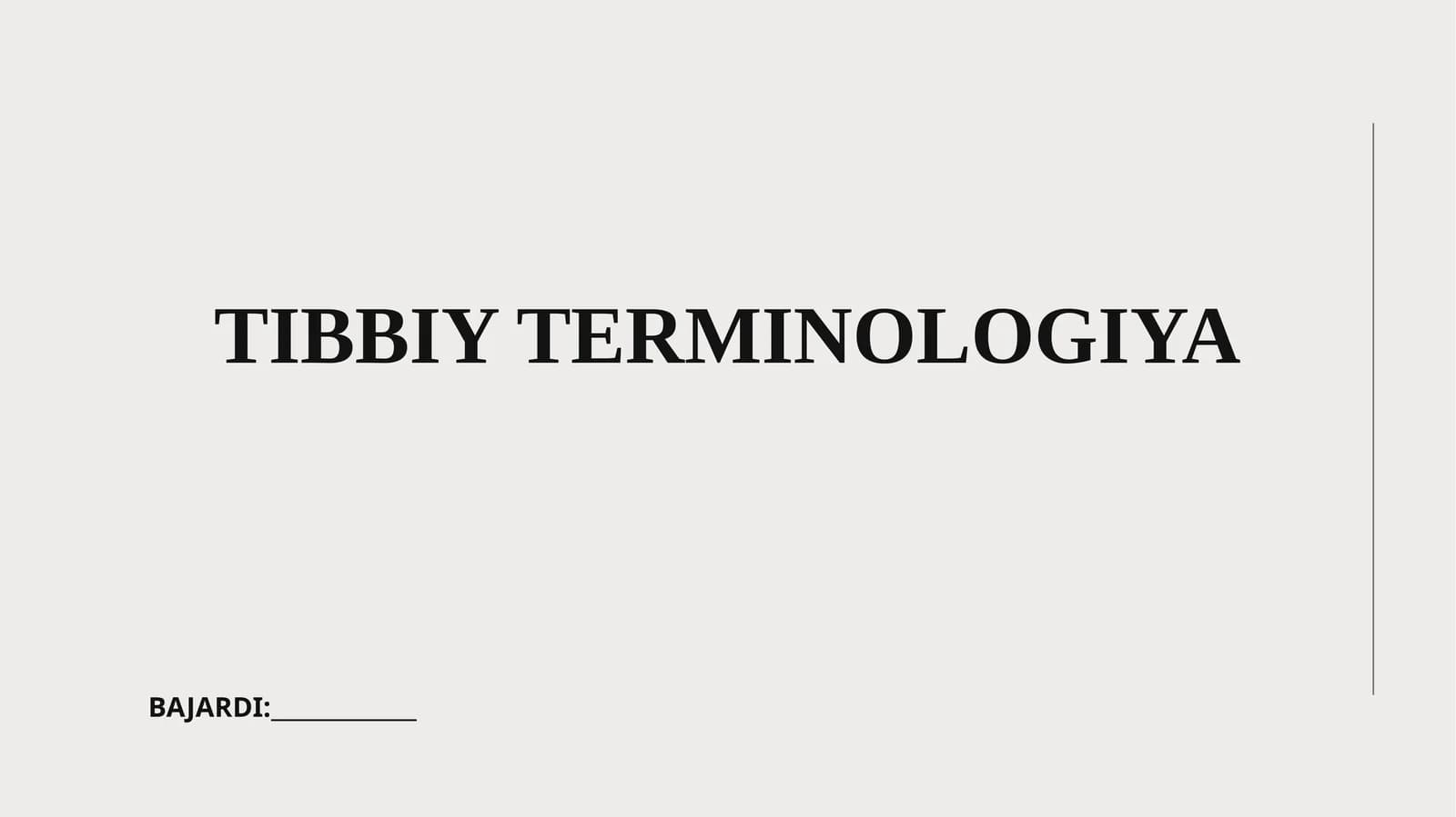 Tibbiy terminologiya