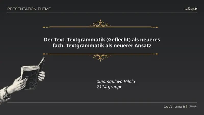 Einführung in die Textgrammatik