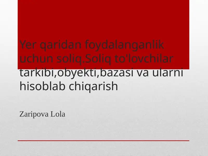 Yerqaridan foydalanilganlik uchun soliq