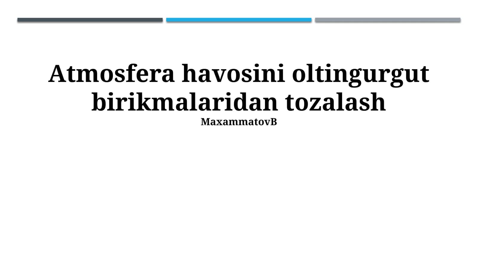 Tsentrofugali tozalash texnologiyalari