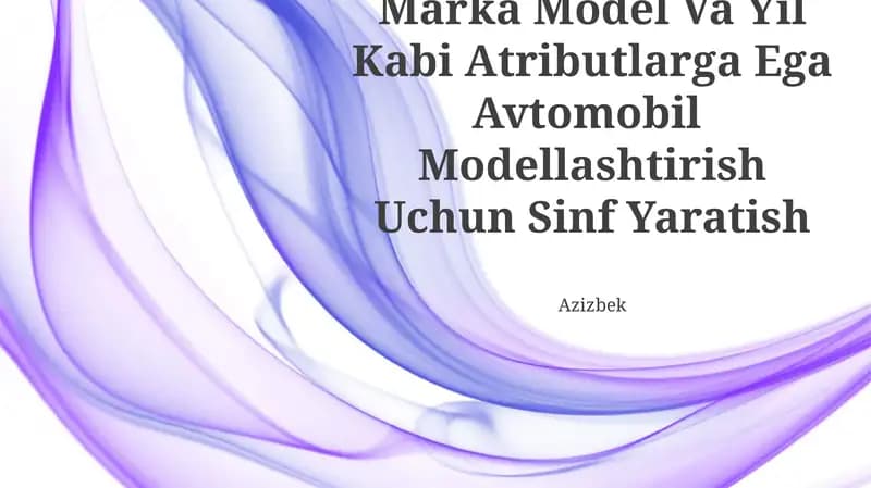 Avtomobil Modellashtirish